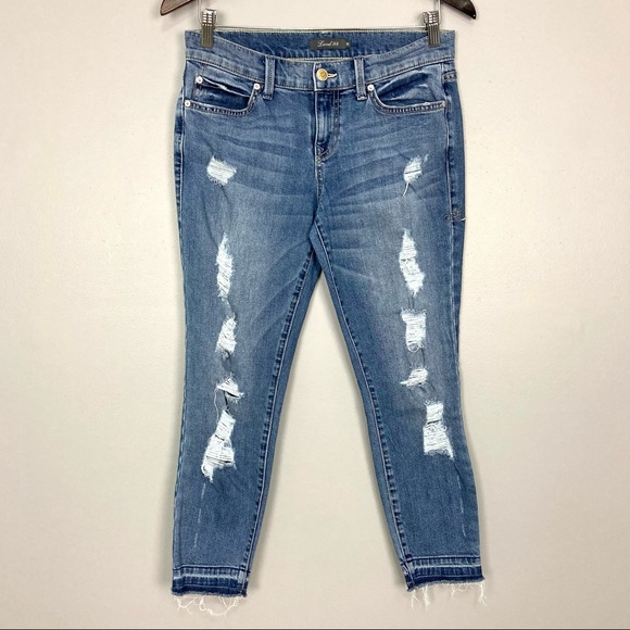 Level 99 Aubrey Skinny Jeans Women’s Size 26 Slouchy Released Hems Distressed - Picture 1 of 10